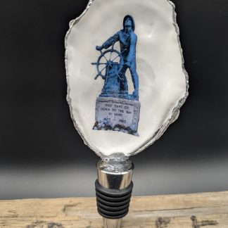 Gloucester's Man At The Wheel Fisherman's Statue Wine Bottle Stopper