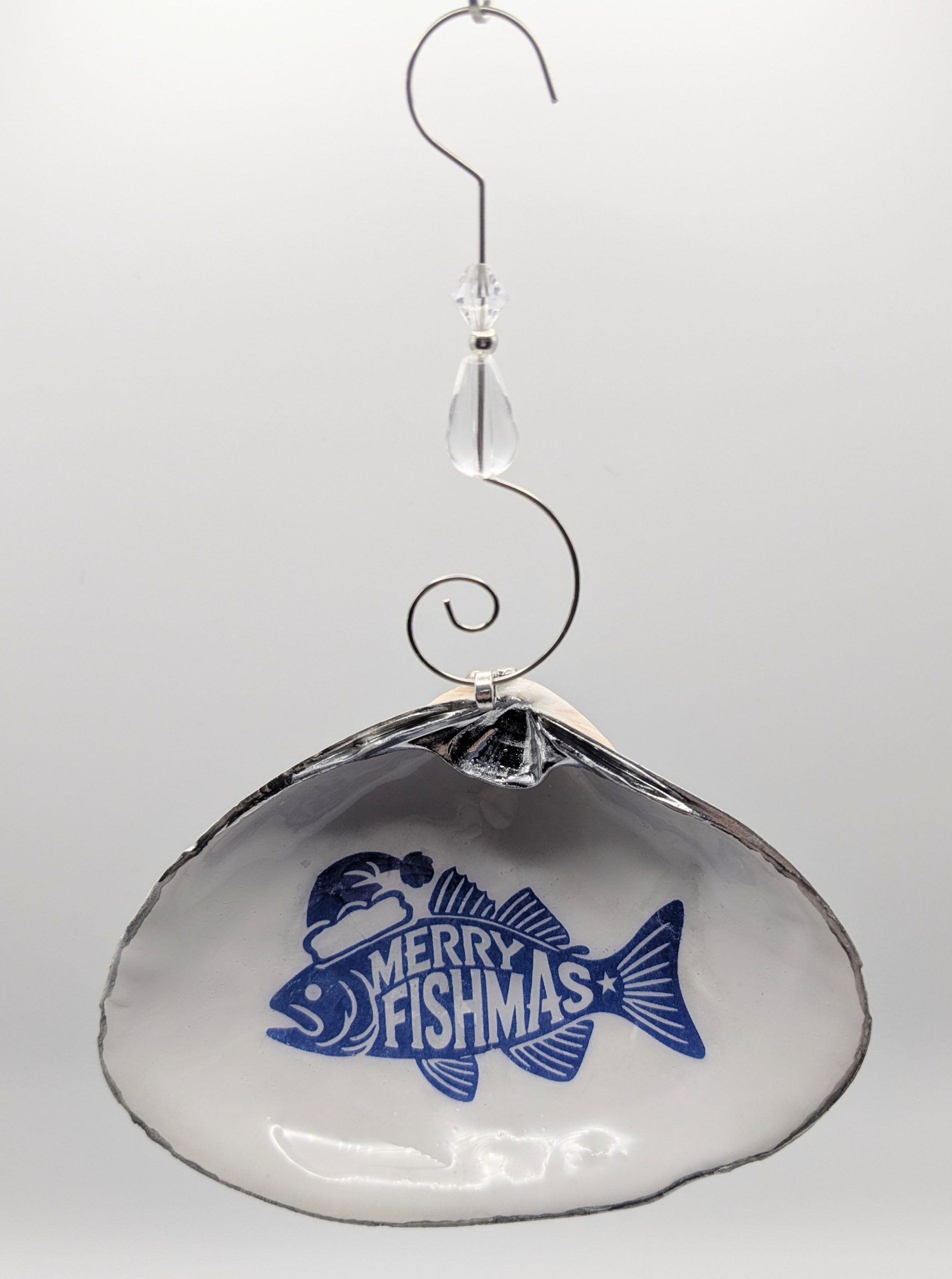 Merry Fishmas Blue Fish On A Clam Shell