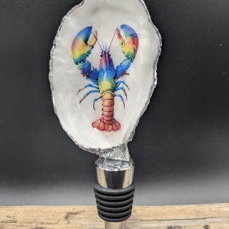 Original Glosta Lobsta Oyster Shell Wine Bottle Stopper In Rainbow