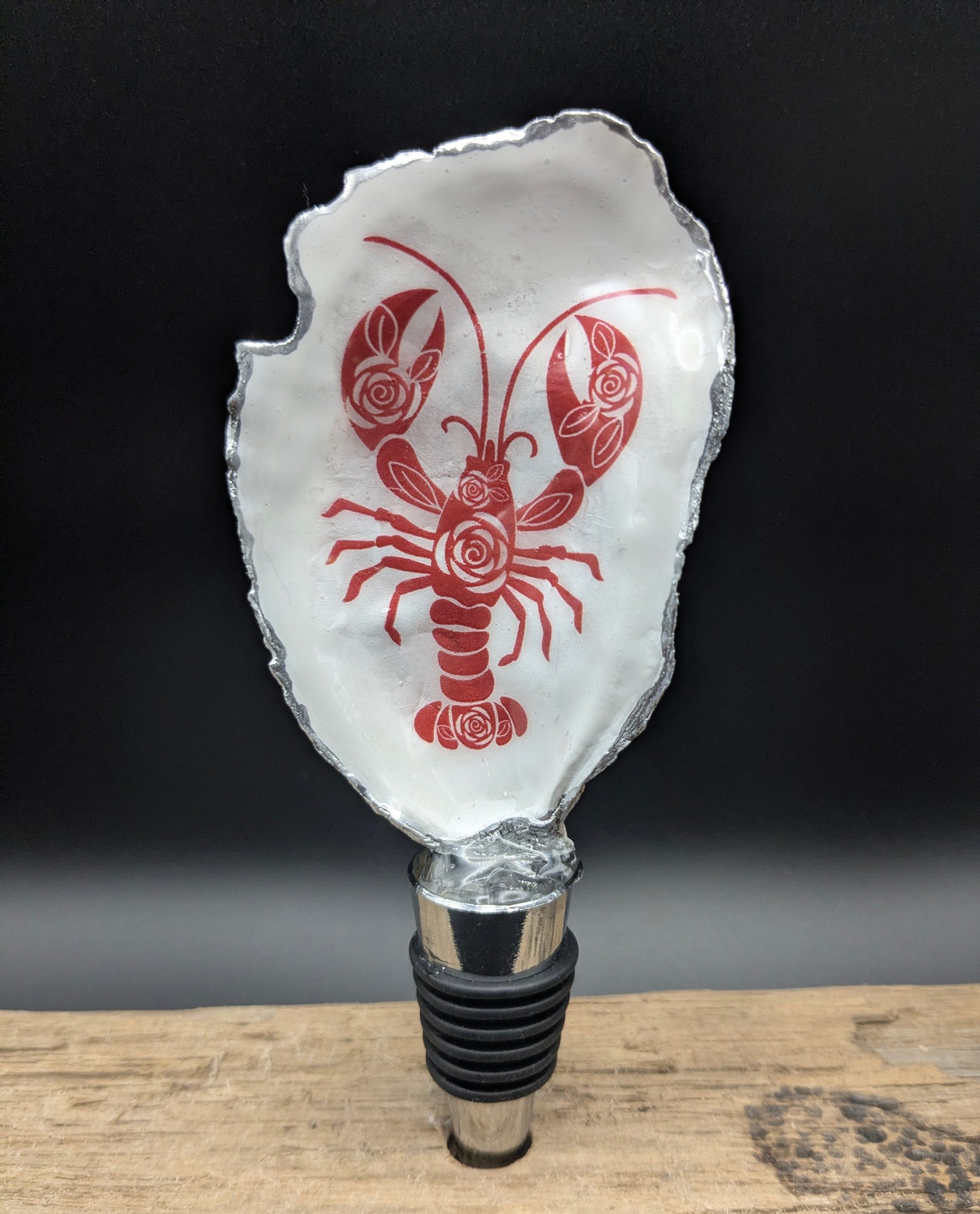 Red Rose Lobster Wine Bottle Stopper Stainless Steel