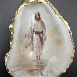 Walk With Me Jesus On An Oyster Shell Magnet